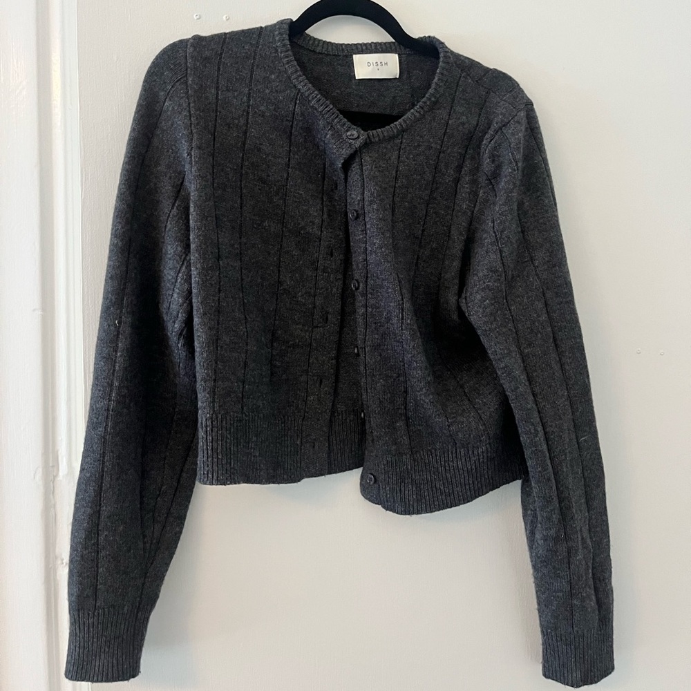 DISSH Charcoal Ribbed Cardigan